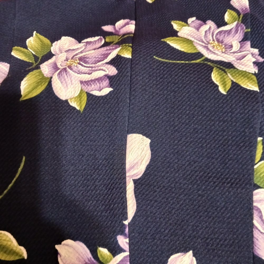 JESSICA HOWARD Navy Blue Floral Zip Short Sleeve Dress Women Sz 14W - Picture 6 of 12